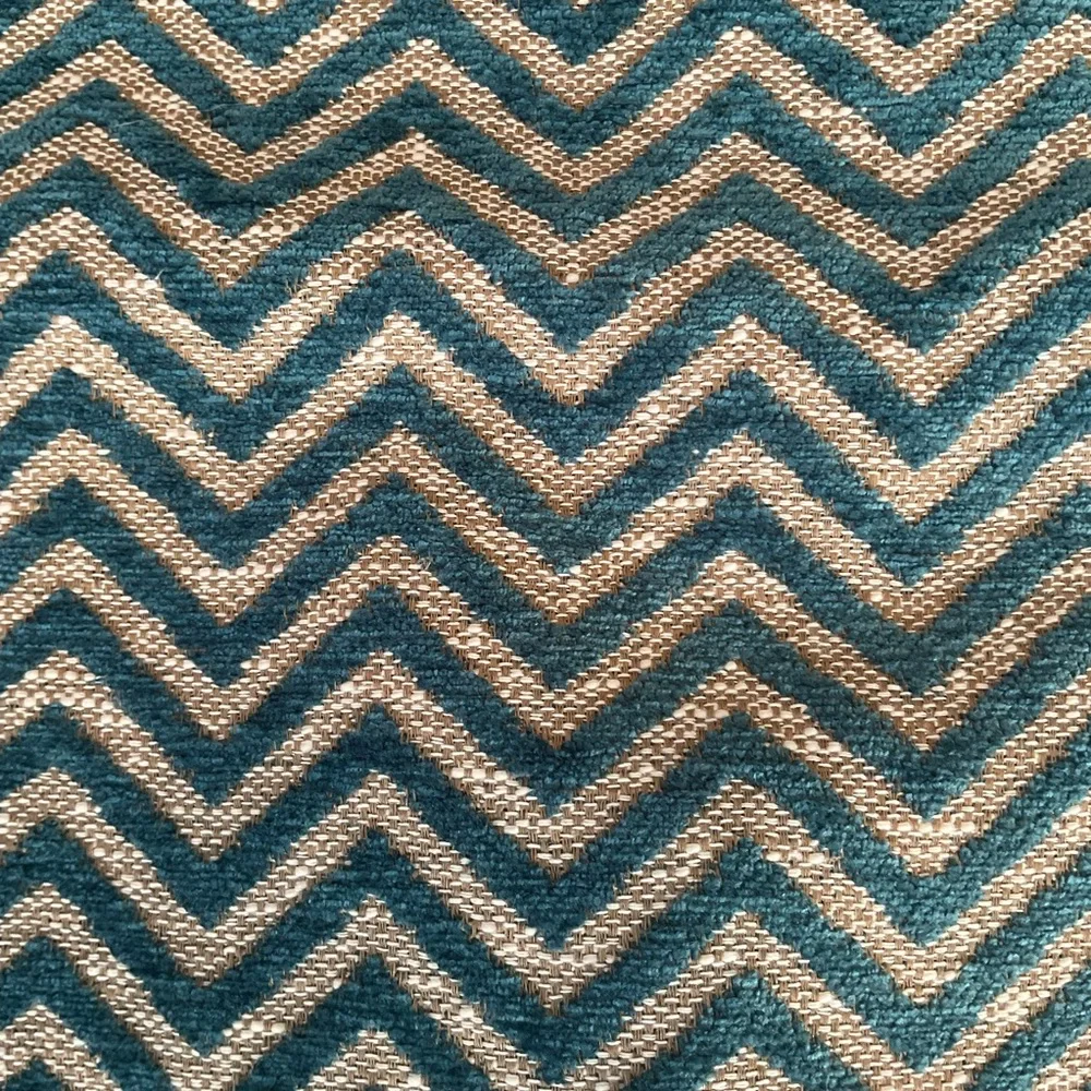 Pillow Covers Chevron Patterned Teal/Tan 21x21 Qty 2